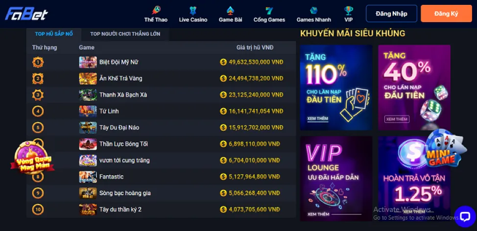 Hoàn Trả Thể Thao, Casino & Trò Chơi Khác